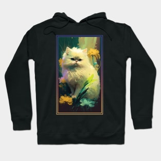 Persian Cat Vibrant Tropical Flower Tall Digital Oil Painting Portrait 3 Hoodie